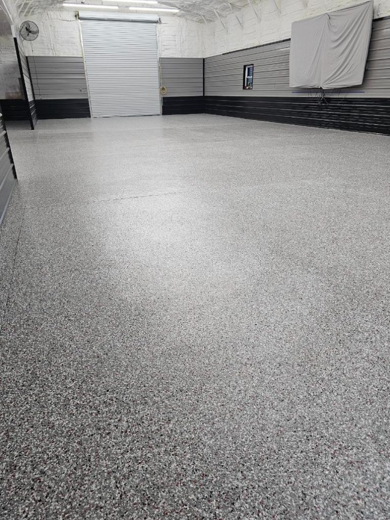 Coated warehouse floor