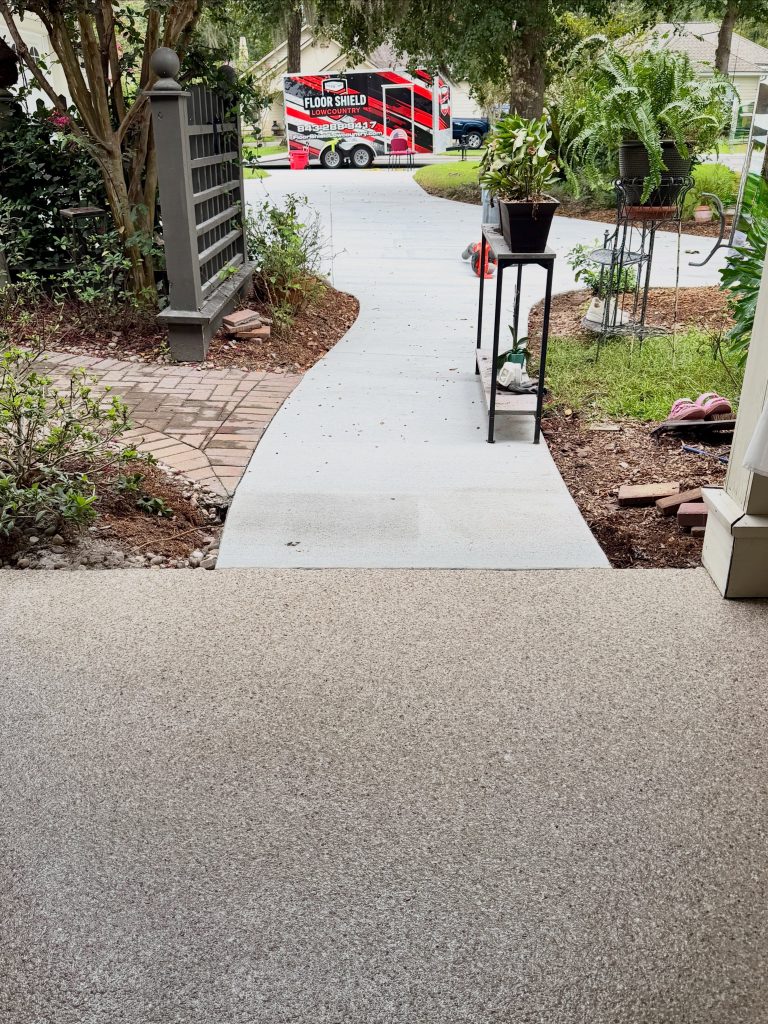 Coated front walkway