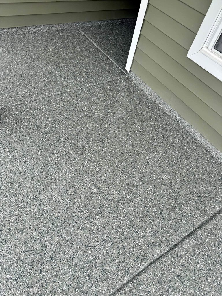Coated walkway beside the house