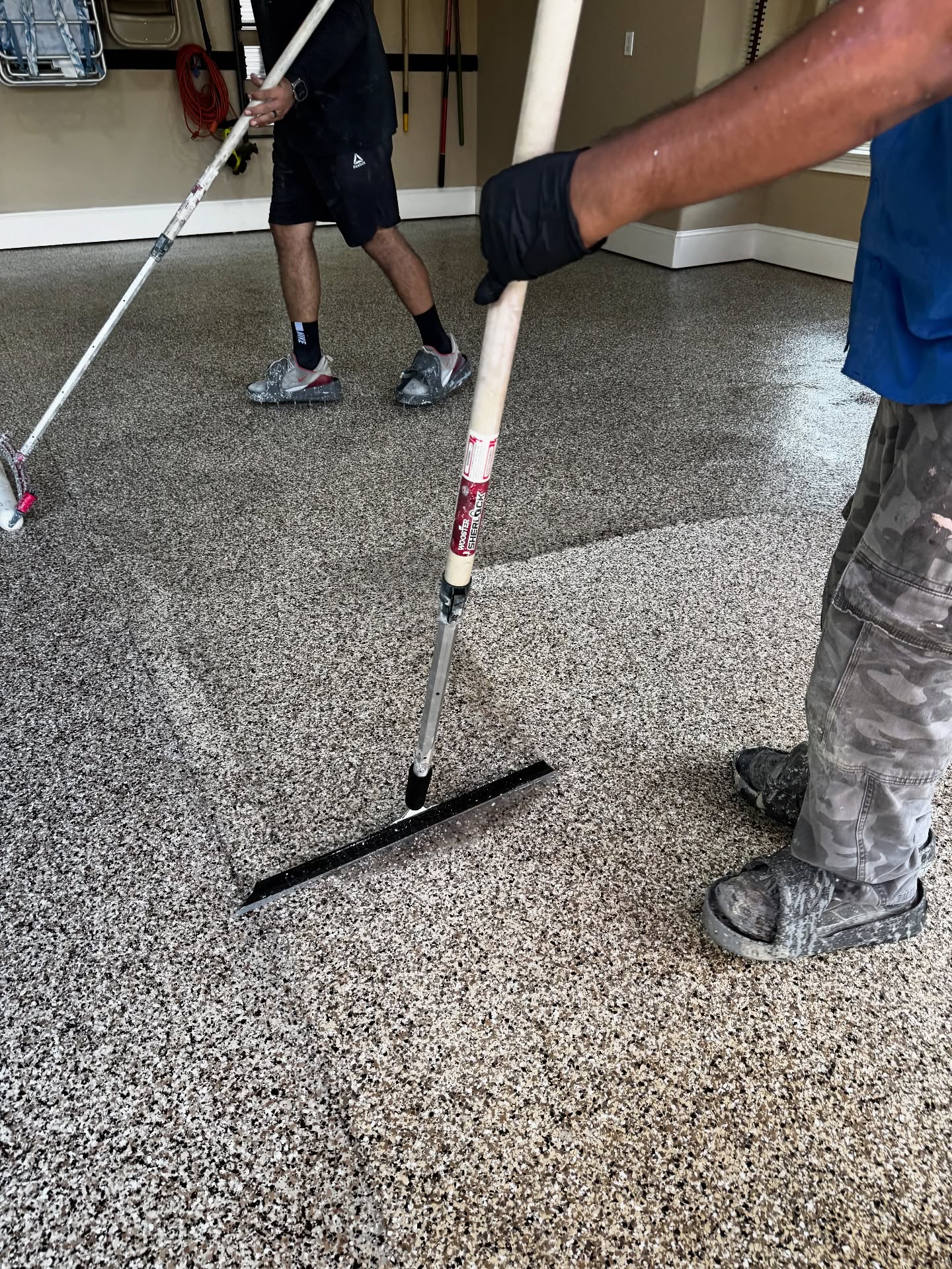 Install day: base coat