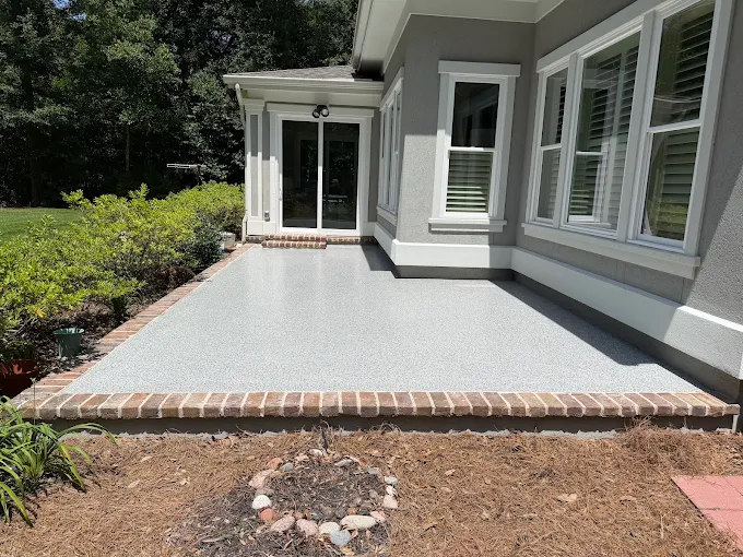 Coated front entry walkway